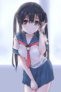 【2次萌えエロ】服ごしに下着やえっちぃ部分が透けて見えちゃってる美少女エロ画像-05