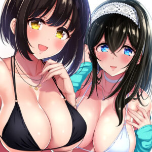 【二次元】水着姿の美少女たちの微エロ・エロ画像
