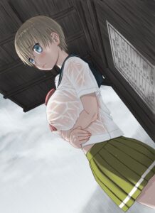 濡れた服からチラリズムしている下着やおっぱいがとてもエッチな女の子の二次エロ画像がこちら