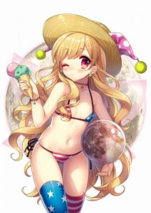 【二次エロ】着てる意味があんまりないエッチなマイクロビキニを着た女の子